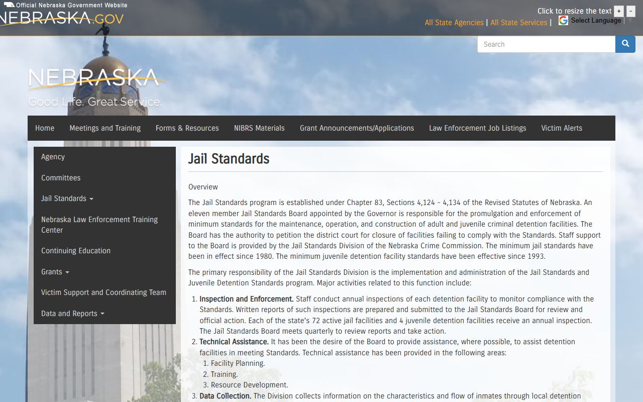 Sarpy County jail mugshots Nebraska jail standards and photo rules